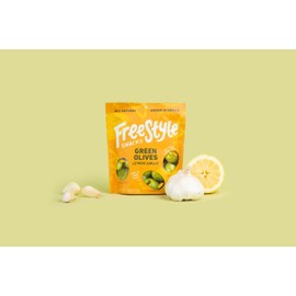 Freestyle Snacks Lemon Garlic Green Olives, 4 OZ