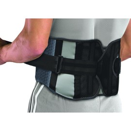 MUELLER Sports Medicine Adjust-to-Fit Back Brace, Ideal for Upper and Lower Back Pain, Relief & Support for Men and Women, Strains, Sciatica, Scoliosis, Black, One Size