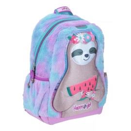 Chenson Mochila Escolar Grande Chenson Original Peluche Peresozo Lentejuelas, Glitter, Mariposa, Jirafa, Osito Panda, Morada, Portatablet Primaria Secundaria
