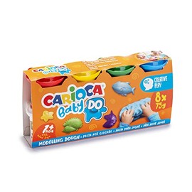 CARIOCA Baby Do Modelling Clay, Set of 8 Colours, for Children from 12 Months, Bright and Mixable Colours, Non-Dirting and Air-Dry, Contains Wheat