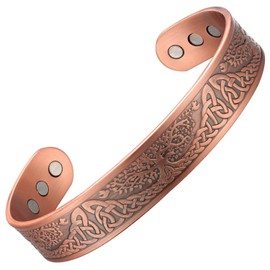 MagEnergy Copper Bracelet for Men Life of Tree Viking Jewelry Magnetic Bracelet 7.5inches Adjustable