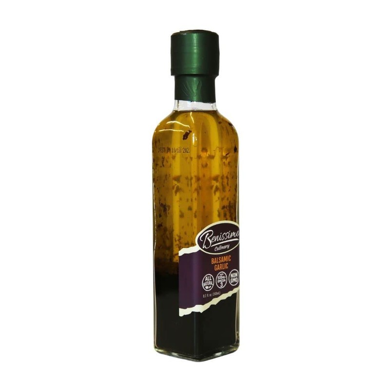 Benissimo Balsamic Garlic Herb Infused Oil Vinegar Blend, All Natural,