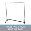 SSWBasics Single-Rail Clothing Rack (Z-Truck Rolling Rack) - 63"W X