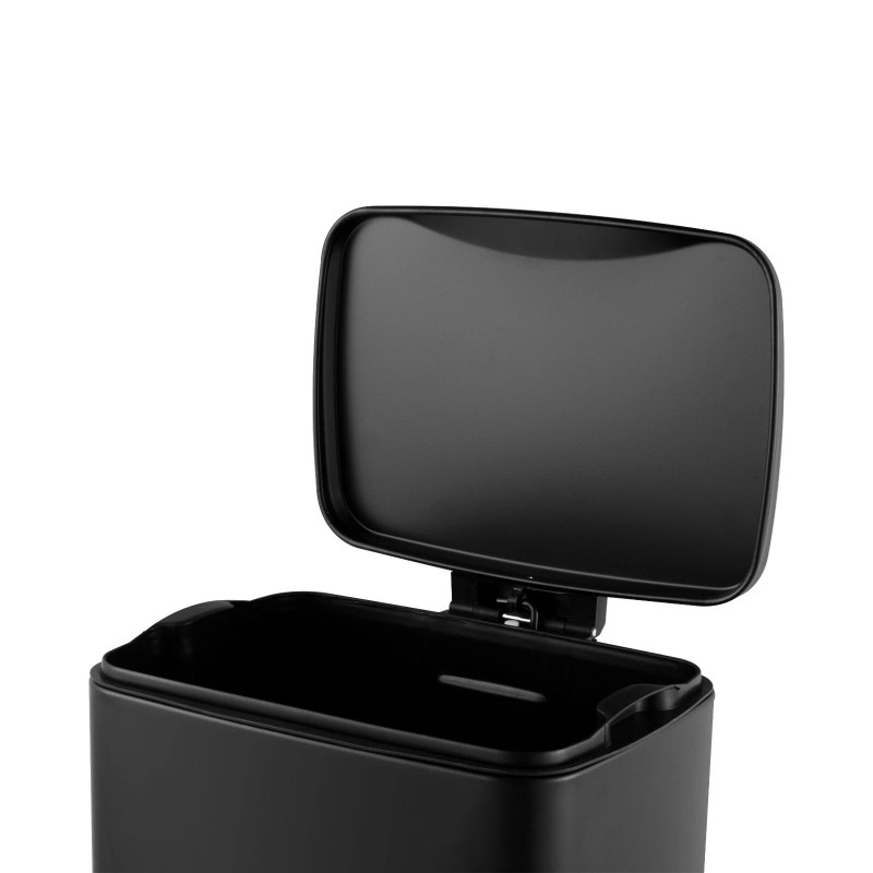 MEGACASA 8 Gal./30 Liter Rectangular Matt Black step-on Trash Can
