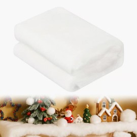 HunnmingRe Snow Blanket for Christmas Decor, Fake Artificial Snow Blanket Roll Miniature Xmas Village Accessories Thick Fluffy Faux Snows Backdrop Wonderland Decorations(58 Inch X 1 Ft)