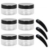 6Pcs 120ml Clear Plastic Jars with 3Pcs Mini Spatulas, Refillable