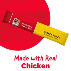 Country Kitchen Chicken Puree Lickable Cat Treats, Made with Real Chicken, 2 Oz, 4 Pack
