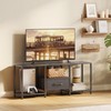 JARHETUN TV Stand with Fabric Drawer for 55 Inch TV,