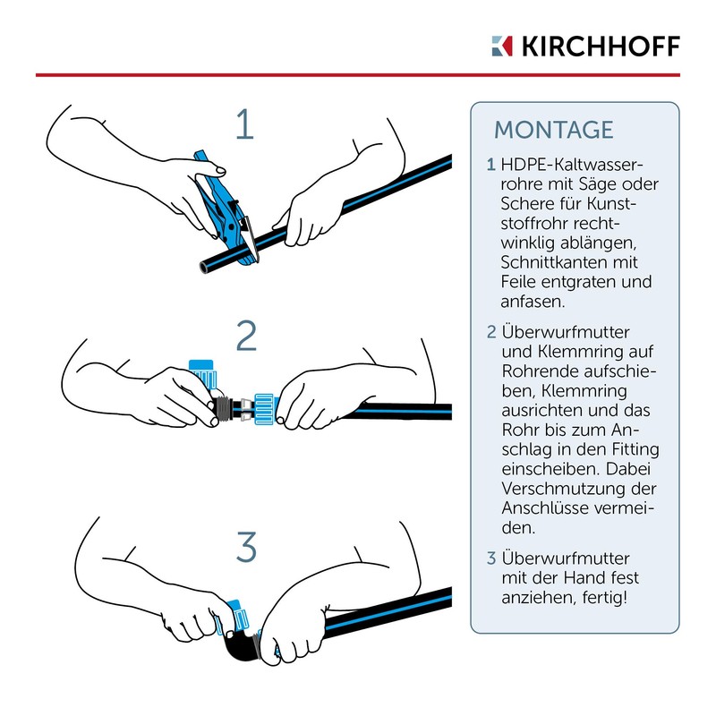 KIRCHHOFF Connection angle 90°, plastic, 20 x 20 mm, for