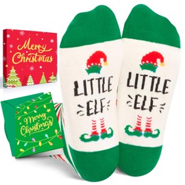 HAPPYPOP Christmas Gifts Stocking Socks for Teen Boys Girls - Elf Socks Xmas Stocking Stuffers for Kids With Greeting Card
