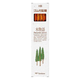 トンボ(Tombow) 鉛筆 ゴム付き鉛筆 木物語 HB 1ダース LG-KEAHB