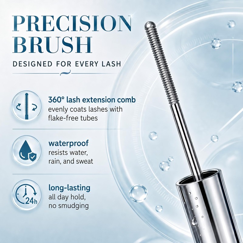 5D Iron Wand Mascara,New Metal Curl Waterproof Mascara,Black