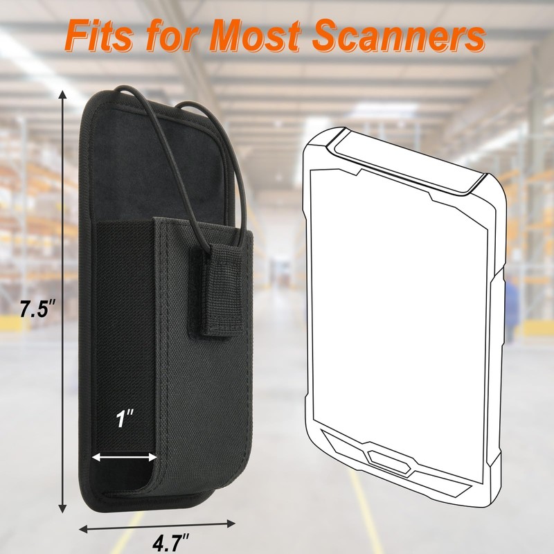 Large Scanner Holster, Rugged Vertical Carrying Case Pouch for Zebra