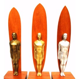 Kahuna's Klassics Hawaiian Koa Wood Surfboard Trophy or Award Vintage Style Longboard Kahanamoku