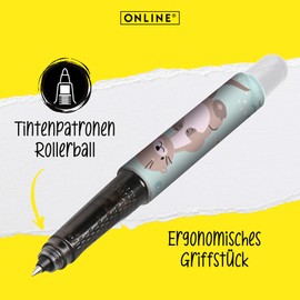 Online College Otter Rollerball Pen with Cartridge I Ergonomic Rollerball Pen for Right and Left-Handed Users with Animal Design I Rollerball Pen Children and Adults I Includes Combination Cartridge I