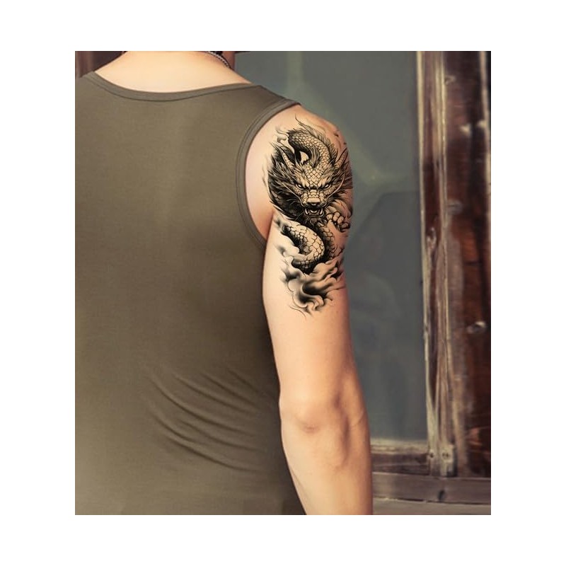 6 Blätter Temporary Drache Tattoo Drachen Tattoo Arm Tattoo Fake