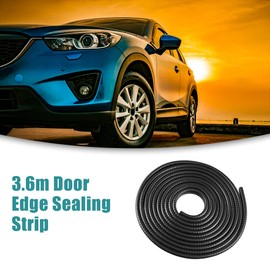 ACROPIX 3.6 Meter 3/64" to 1/4" Gap Range Universal U Shape Car Door Edge Protective Sealing Strip Black - Pack of 1