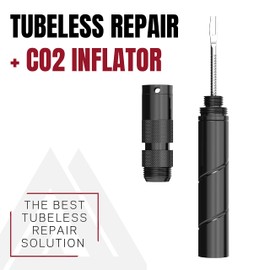 KOM Cycling Tubeless Tire Repair Kit for Bikes 8 Colors! Fixes Mountain Bike and Road Bicycle Tire Punctures (Red (PRO with CO2 Inflator))