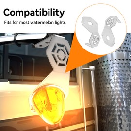 2 PCS Watermelon Light Bracket, fits for Watermelon Mirror Turn Signal Angled Stainless Steel Bracket Holder (Light Not Included)