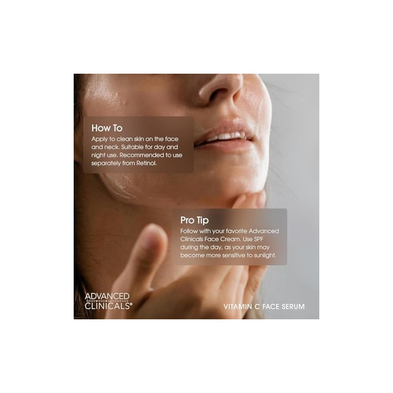 ADVANCED CLINICALS SUERO FACIAL VITAMINA C ANTIEDAD ACLARANTE CON ACIDO