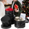 Arborus Black Gift Boxes with Lids and Bow Set of