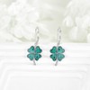 ONEFINITY Four Leaf Clover Earrings 925 Sterling Silver Turquoise Clover