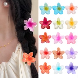AUTOWNLUX 15 Stück Blumen Haarklammer Klein, Rutschfeste Haarklammer Blume, Flower Hair Clip, Blumenhaarklammern zum Fixieren von Haaren für Frauen Dick, Dünn Haar (4 cm)