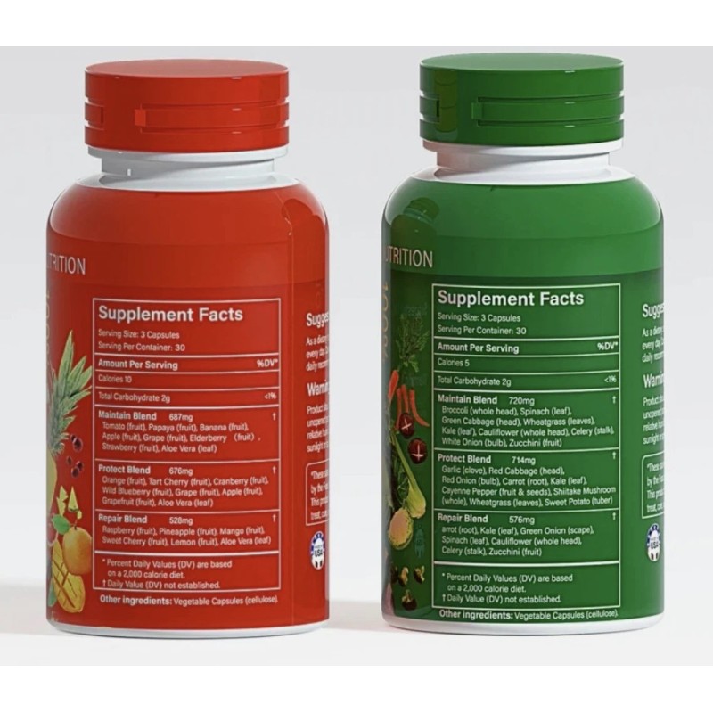 HORJOY 2 Pack HORJOY Nature Fruits + Veggies Vitamins Supplements