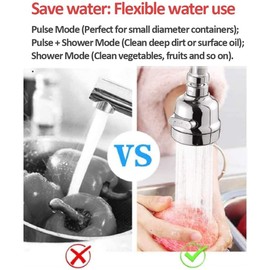 Aireador de Fregadero,Filtro Grifo Cocina,Atomizador Grifo,Difusor Grifo Cocina,360 Grados Aireador de Grifo con 3 Modos,Antisalpicaduras (Plata-A)