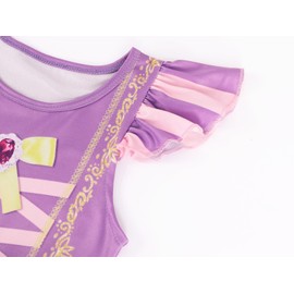 Jurebecia Girls Nightgowns Rapunzel Princess Nightgown Ruffle Sleeve Nightdress Pajamas for Kids Sleep Wear Nightie Dress Size 4t 3-4 Years