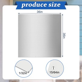 Otoolling 1 Pcs 36in x 36in Stainless Steel Commercial Door Kickplate - Large Silver Kick Plate for Exterior Doors - Anti-Scratch Protection for Wood & Metal Doors