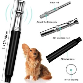 YilulvDeng Dog Training Kit,Dog Whistle to Stop Barking Neighbors Dog,Dog Clicker for Training,Adjustable Ultrasonic Silent Dog Whistle(Black).