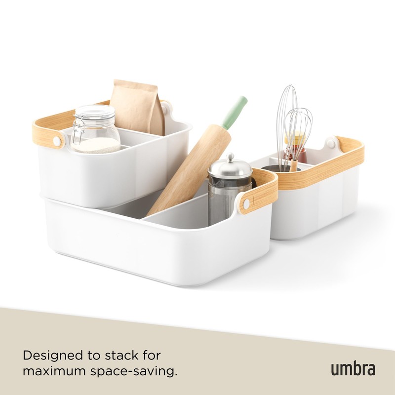 Umbra Umbra Bellwood Stackable Storage Bin, Multipurpose Caddy Organizer, 11