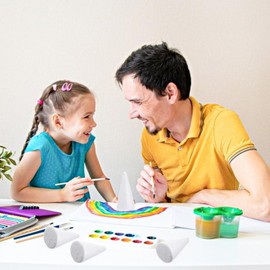 SEWACC 12pcs Foam Cones for DIY Arts Crafts Projects Cone Craft Floral Foam Tree Cone Craft Supplies Xmas Party Decor Mini Christmas Tree Ornament White Sterling Silver Hat Child