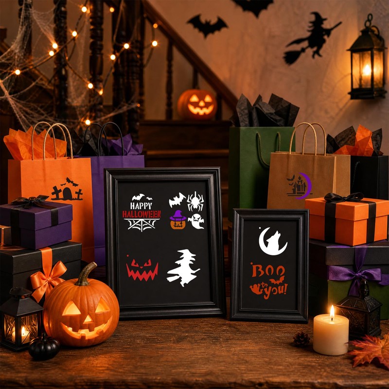 SRIZIAN 72PCS Halloween Stencils for Painting Reusable