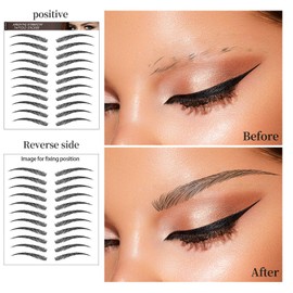 Eyebrow Tattoo 88 Pairs! Newly Improved 4D Tattoo Eyebrow,Popular Black Fake Eyebrows,Realistic Eyebrow Transfers Sticker,Suitable Sizes,Waterproof and Long-Lasting 3-5 Days