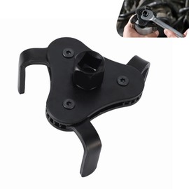 yorpyep Oil Filter Wrench, 3/8" Drive 3 Jaw Anti-slip Adjustable Filter Element Removal Tool, Hexagonal Round Mouth 1/2" Wrench, for Most Cars Portable Repair Accessories (Black)