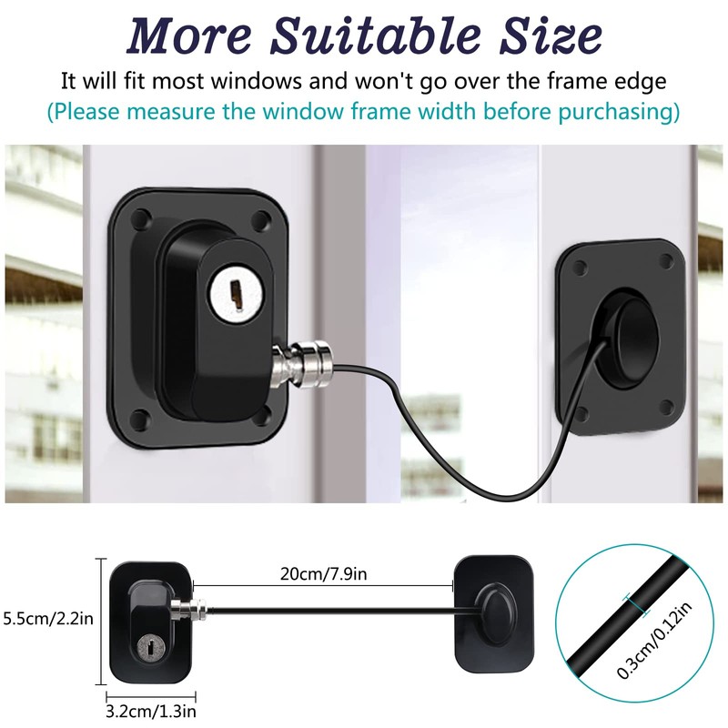 Pack of 2 Child Lock for Windows, Fridge, Cabinet, Doors,