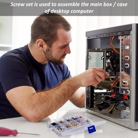 Personal Computer Screws, 228-Piece Standoffs Set, Universal PC Mounting Repair Accessories for Desktop M3, M3.5, M5 Hard Drives, Motherboard Fan