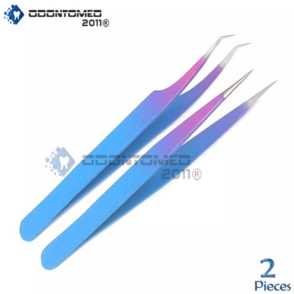 ODM Straight and Curved Eyelash Tool Sky Blue & Pink