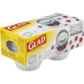 GladWare Home Mini Round Food Storage Containers, Small Food Containers Hold 4 Ounces of Food, 8 Count Set | with Glad Lock Tight Seal, BPA Free Containers and Lids