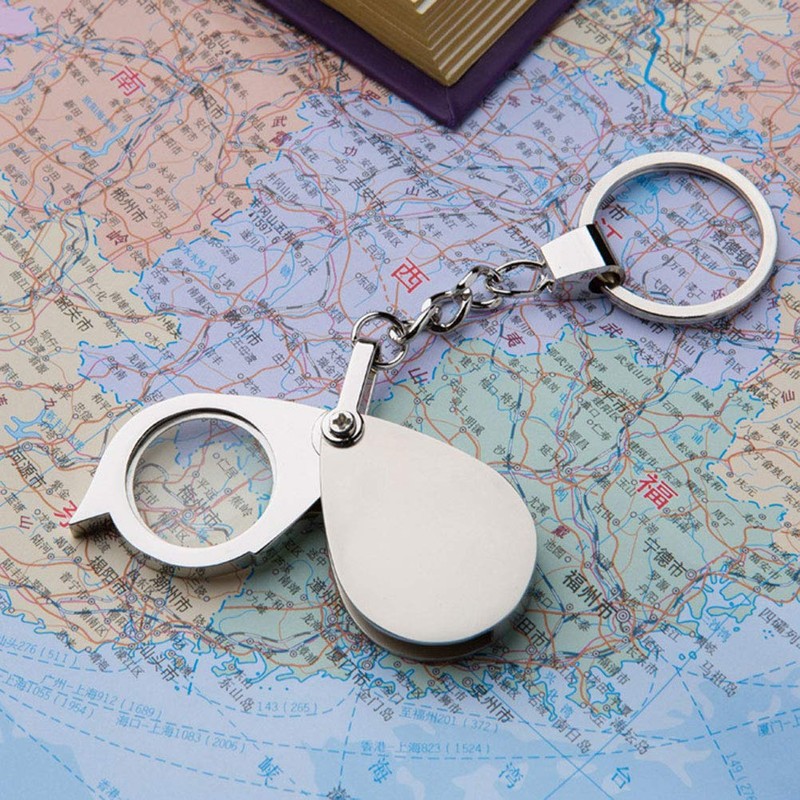 SUPVOX Magnifying Glass Keyring Mini Portable Foldable 15x Handheld Magnifier