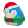 Squishmallows Original 7.5-Inch Puff the Blue Penguin with Green Wreath