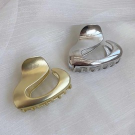 Danshinbow Hair Claw Clips Double Row Teeth High Ponytail Metal Clip Hollow Out Half Round Thick Hair for Women and Girls 3 Pieces