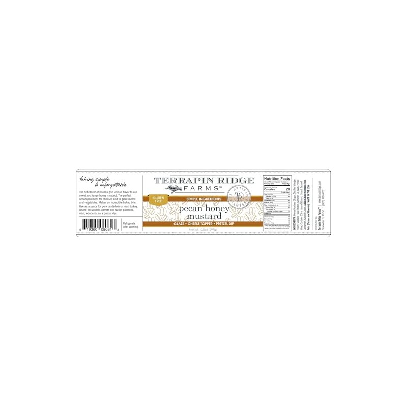 Terrapin Ridge Farms Pecan Honey Mustard – Two 10.5 Ounce