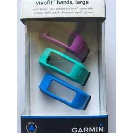 GARMIN Vivofit Replacement bands - 3 Pack (Purple, Teal, Blue) - Large NEW