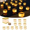 FuHigh 12Pack Reusable Floating Square Lanterns with LED Flameless Candles,
