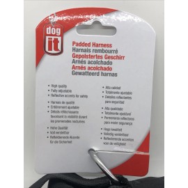 Dogit Hagen Dogit Padded Dog Harness w/ Reflective Accents Medium Black Adjustable