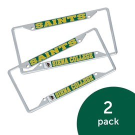 Desert Cactus Siena College Car Accessories Metal License Plate Frame for Front or Rear of Car (Mascot 2 Pack)