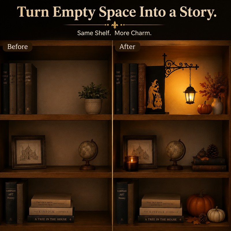 Witch Bookshelf Lantern for Book Nook Decor – Warm Hanging
